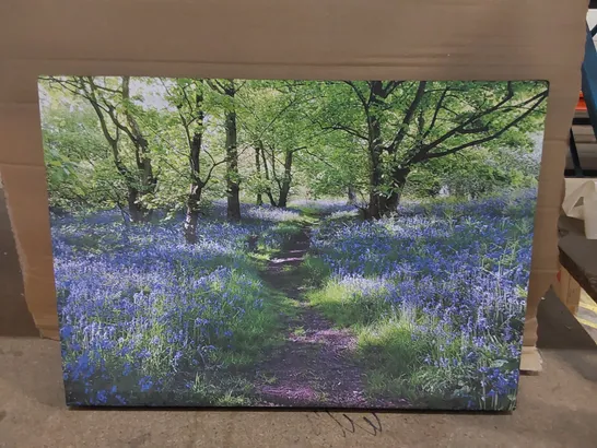 WRAPPED CANVAS PAINTING - PATH THROUGH THE BLUEBELLS FOREST (1 ITEM)