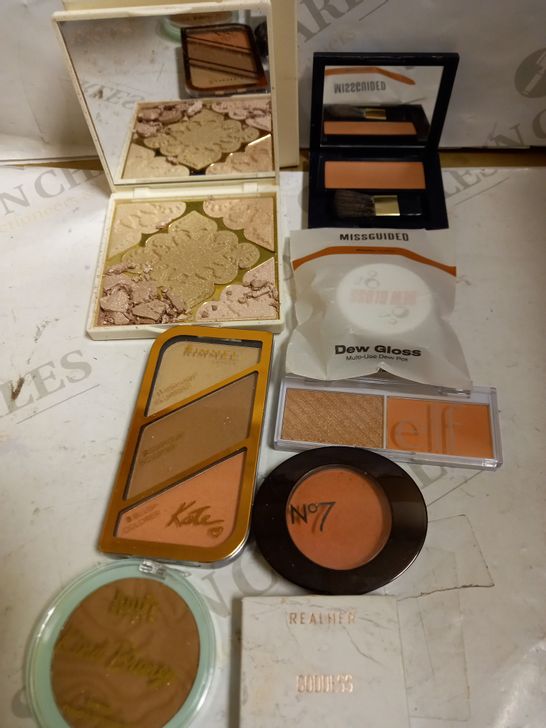 BAG OF VARIOUS HIGHLIGHTERS, BRONZERS AND BLUSH