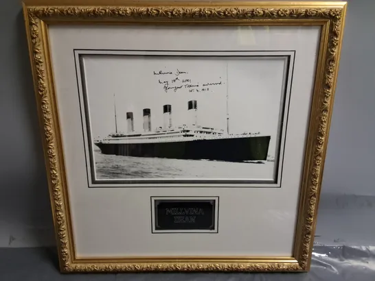 TITANIC THEMED SIGNED PICTURE IN DECORATIVE FRAME