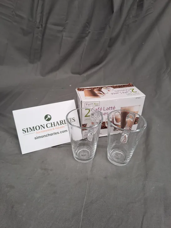 BOXED FIG & OLIVE CAFÉ LATTE GLASSES - COLLECTION ONLY