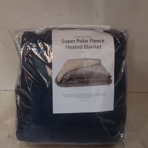 BOXED SUPER POLAR FLEECE 160CM X 120CM HEATED BLANKET( BLUE )