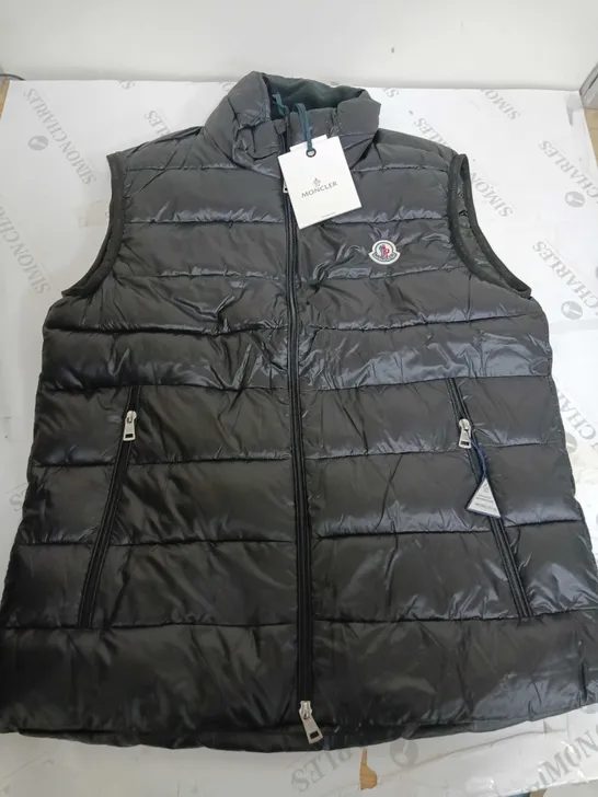 MONCLER BLACK PADDED JACKET GILET - LARGE