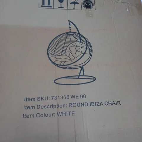 INNOVATORS ROUND IBIZA HANGING CHAIR, WHITE [COLLECTION ONLY]