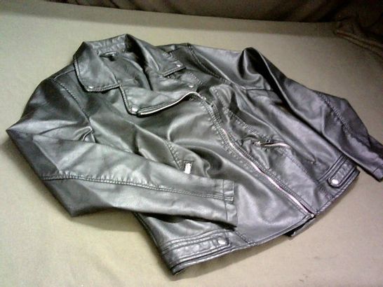 PEACOCKS BLACK LEATHER LOOK JACKET - 16