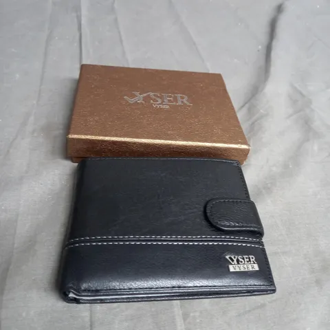 BOXED YSER BLACK FAUX LEATHER WALLET 