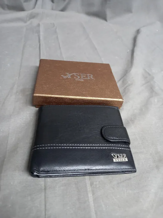 BOXED YSER BLACK FAUX LEATHER WALLET 