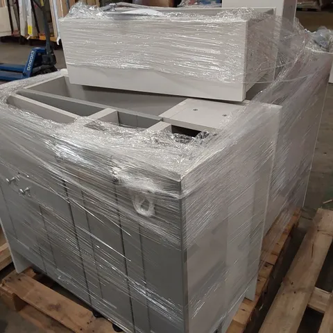 PALLET OF ASSORTED BATHROOM VANITY UNITS AND BATHROOM FURNITURE 