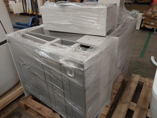 PALLET OF ASSORTED BATHROOM VANITY UNITS AND BATHROOM FURNITURE 