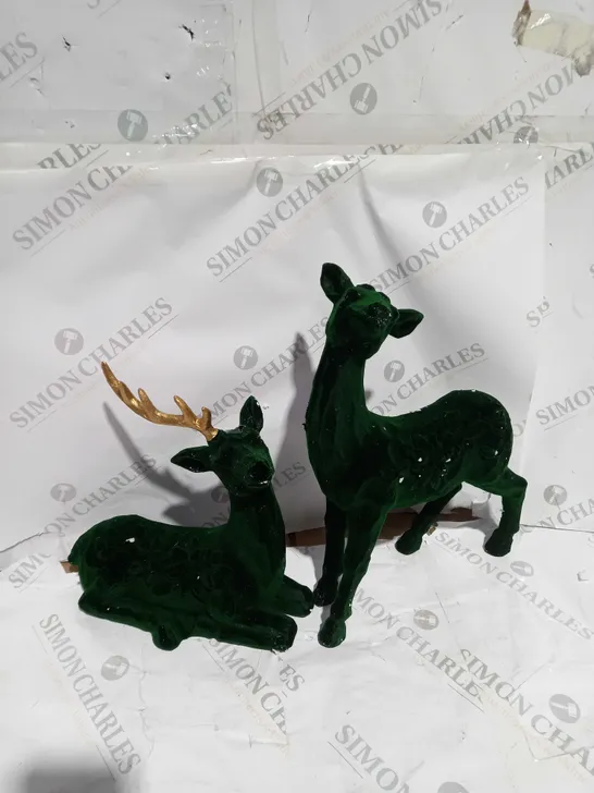 ALISON CORK SET OF 2 VELVET HENRY STAGS