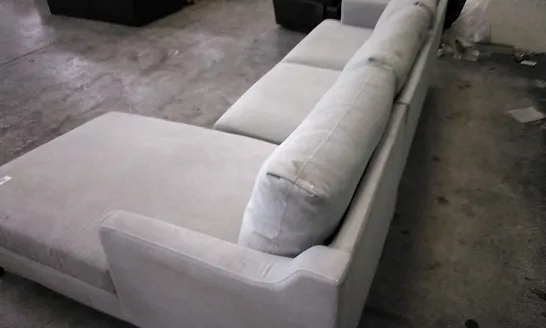 DESIGNER LIGHT GREY CORNER L-SHAPE SOFA (LEG MISSING)