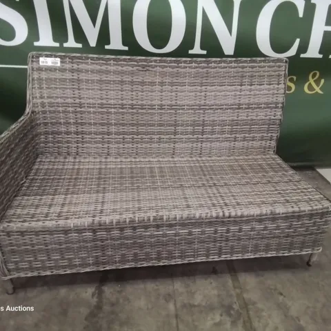 THREE SEATER GREY RATTAN CORNER PATIO SOFA SECTION 