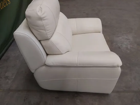 QUALITY DESIGNER ITALIAN MADE PATRIZIO WHITE LEATHER ARMCHAIR