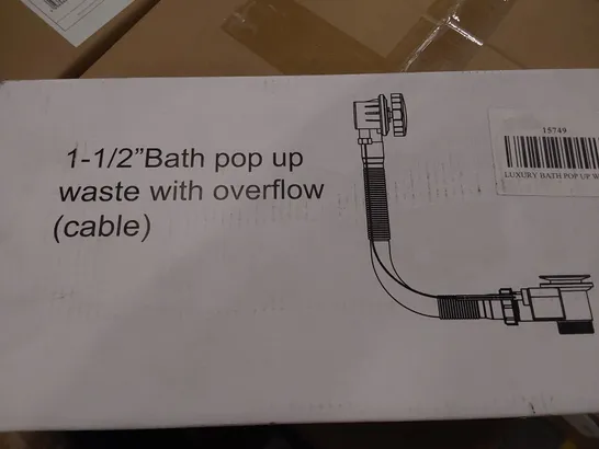 BOXED 1 1/2" BATH POP UP WASTE WITH OVERFLOW (CABLE)