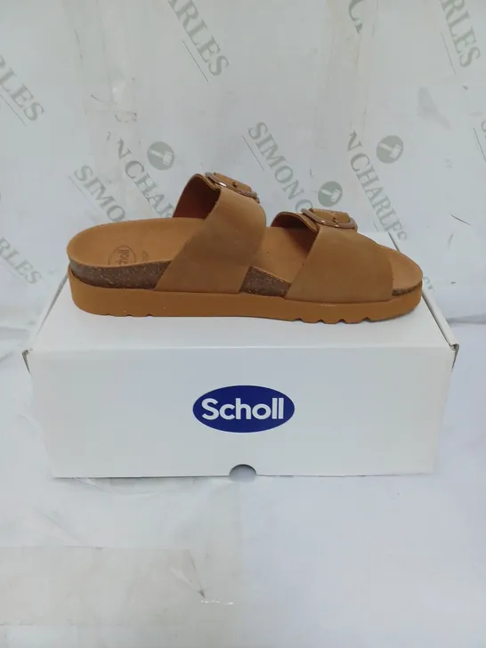 BOXED SCHOLL SOFTSTEP LADIES SANDALS BUCKLE FASTENING SIZE 7 TAN