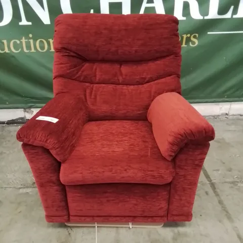 QUALITY BRITISH DESIGNER G PLAN MALVERN MANUAL RECLINING EASY CHAIR RED FABRIC 