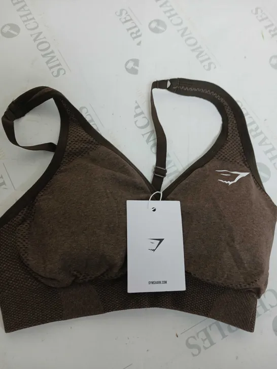 GYMSHARK SEAMLESS 2.0 V NECK SPORTS BRA - SIZE SMALL