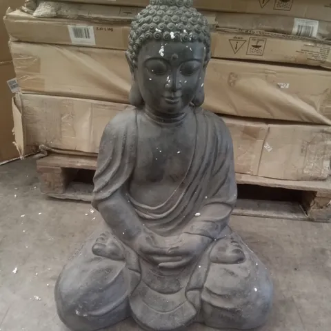 BOXED LARGE SITTING BUDDHA - BLACK