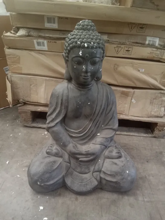 BOXED LARGE SITTING BUDDHA - BLACK