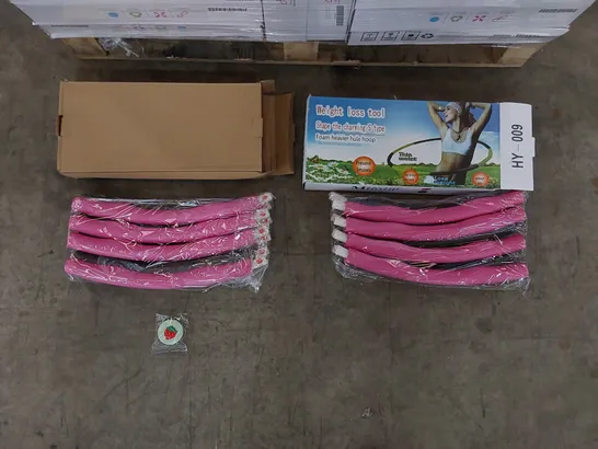 PALLET OF APPROXIMATELY 160X BRAND NEW WEIGHTED MASSAGE HULA HOOPS 