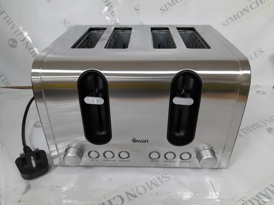 BOXED SWAN FOUR SLICE TOASTER IN BLACK