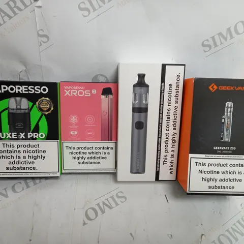 BOX OF 30 ASSORTED E-CIGARATTES TO INCLUDE VAPEROSSO , GEEKVAPE , INNOKIN ETC.