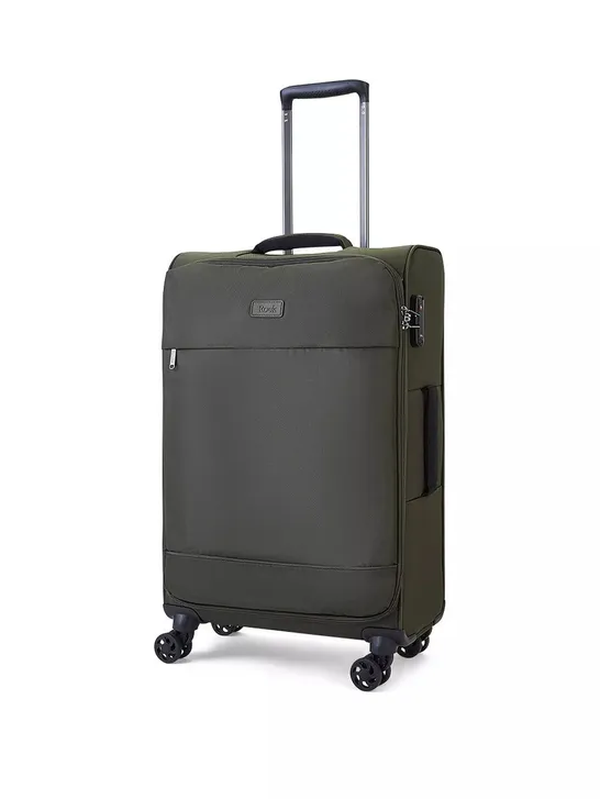 ROCK LUGGAGE PARIS 8 WHEEL SOFTSHELL LIGHTWEIGHT MEDIUM SUITCASE WITH LOCK 