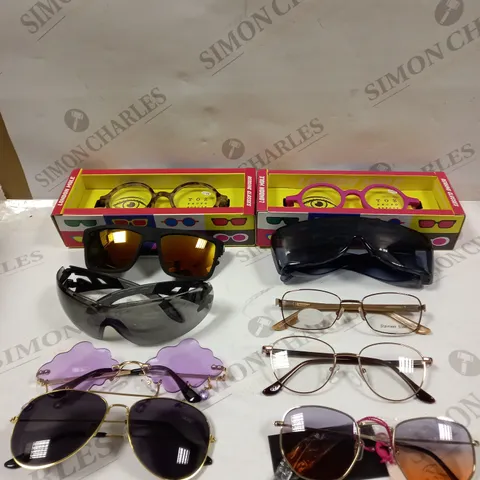 BOX OF 10 ASSORTED EYE & SUNGLASSES IN VARIOUS STYLES	