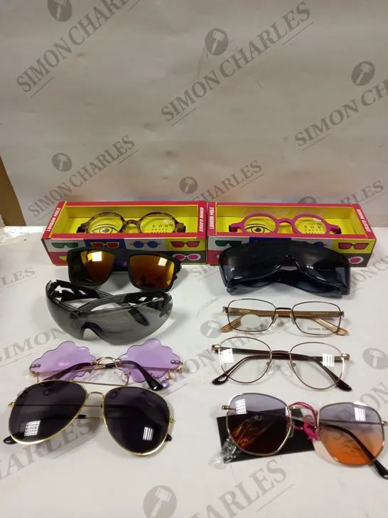 BOX OF 10 ASSORTED EYE & SUNGLASSES IN VARIOUS STYLES	