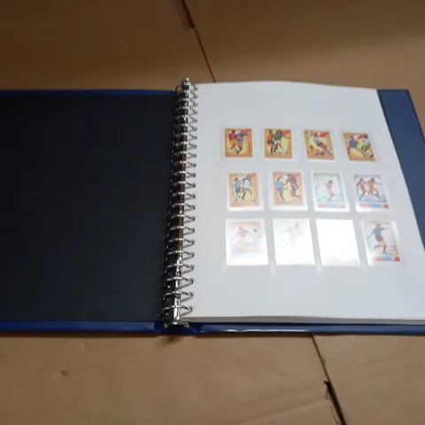 STAMP ALBUM WITH VARIOUS FOOTBALL THEMED STAMPS - 37 PAGES CONTAINING STAMPS