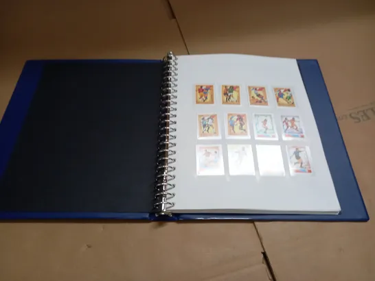 STAMP ALBUM WITH VARIOUS FOOTBALL THEMED STAMPS - 37 PAGES CONTAINING STAMPS