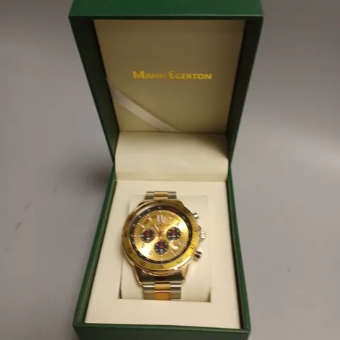 BOXED MANN EGERTON COUNTERSPY TWO TONE GOLD COLOUR WATCH 