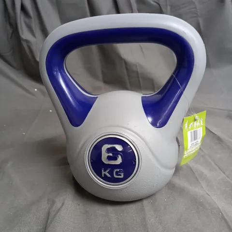 URBAN FITNESS 6KG VINYL KETTLEBEL IN GREY/BLUE