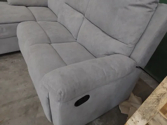 DESIGNER MANUAL RECLINING CHAISE SOFA GREY FABRIC 