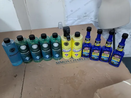 5X SPOTLESS GLASS CLEANER, 2X INTERIOR DESIGNER FINALE, AND 4X DIESEL PARTICULATE FILTER CLEANER 