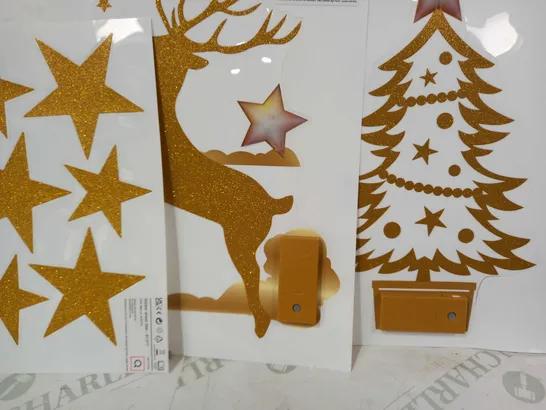 OUTLET SANTA EXPRESS PRELIT GLITTER WINDOW STICKERS