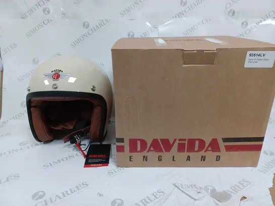 BOXED DAVIDA SPDS V3 CREAM GLOSS ZNUT LINER BIKE HELMET