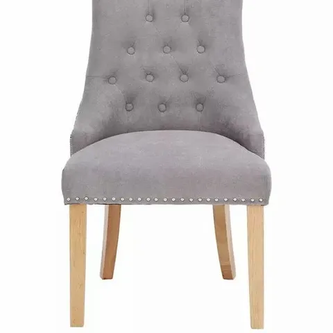 BOXED PAIR OF WARWICK DINING CHAIRS - GREY/OAK EFFECT (1 BOX)