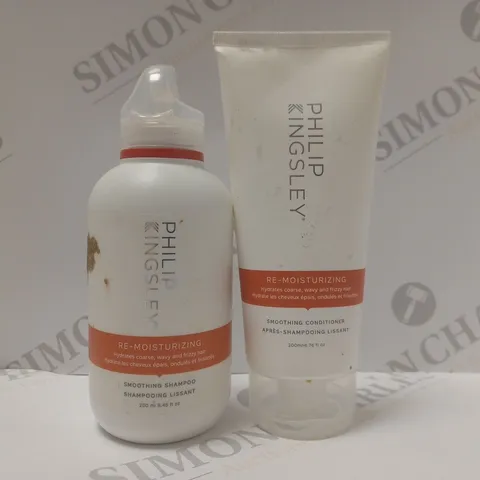 BOX OF 2 PHILIP KINGSLEY RE-MOISTURIZING HAIRCARE PRODUCTS TO INCLUDE SHAMPOO & CONDITIONER 