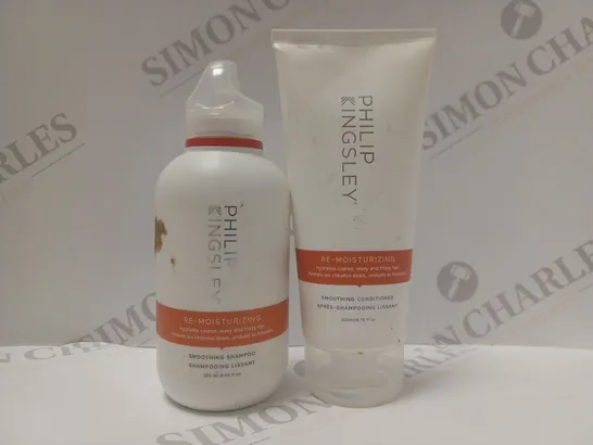 BOX OF 2 PHILIP KINGSLEY RE-MOISTURIZING HAIRCARE PRODUCTS TO INCLUDE SHAMPOO & CONDITIONER 