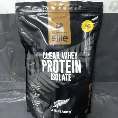 SEALED HEALTHSPAN ELITE CLEAR WHEY PROTEIN ISOLATE IN ZESTY LEMON 750G