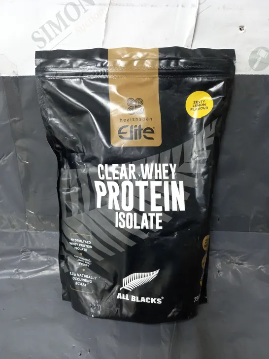 SEALED HEALTHSPAN ELITE CLEAR WHEY PROTEIN ISOLATE IN ZESTY LEMON 750G