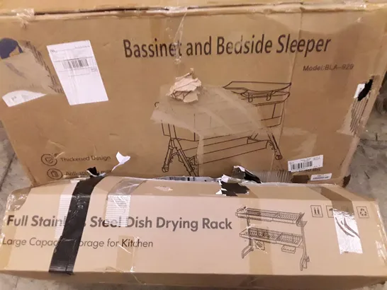 PALLET OF ASSORTED HOUSEHOLD ITEMS TO INCLUDE BEDSIDE SLEEPER, DRYING RACK AND FOLDING WAGON