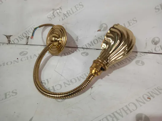 PAIR OF BRASS EFFECT SHELL WALL LIGHT