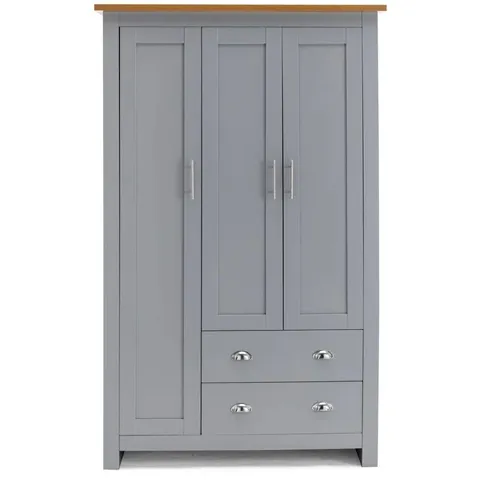 BOXED AALYA 3 DOOR MANUFACTURED WOOD WARDROBE (2 BOXES)