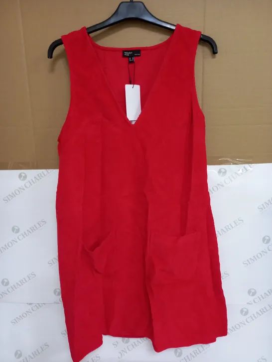 NOBODYS CHILD PIPER CORD PINNY IN WOVEN RED - UK 12