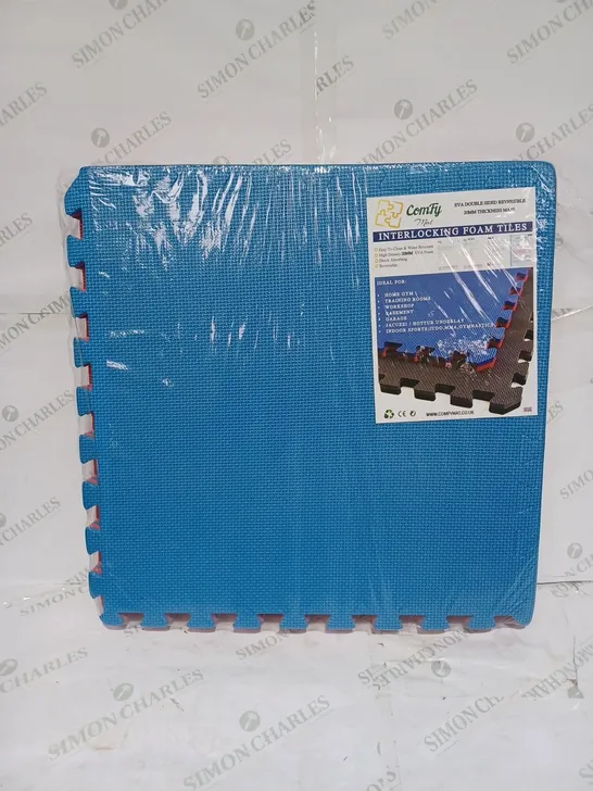 COMFY MAT 20MM THICKNESS EVA DOUBLE SIDED REVERSIBLE INTERLOCKING FOAM TILES SET OF 4 TILES.