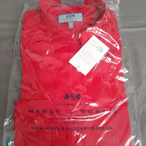 BAGGED HAWES & CURTIS RED LONG SLEEVE SHIRT - UK 8