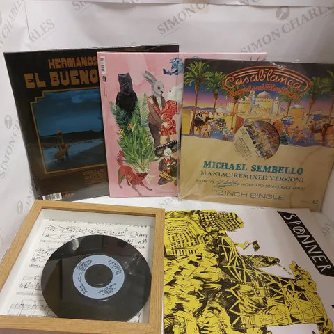 BOX OF APPROX 10 ASSORTED VINYLS TO INCLUDE HERMANOS GUTIERREZ, MICHEAL SEMBELLO, SPANNER WE WONT BE STOPPED