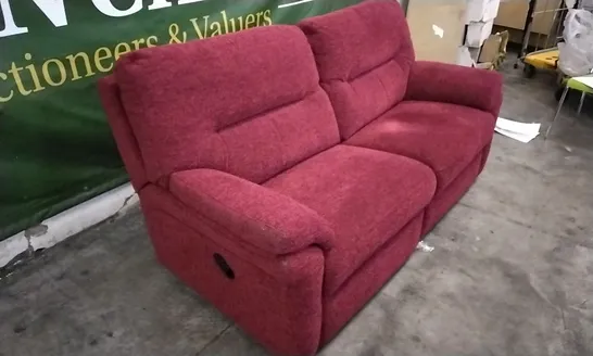 QUALITY BRITISH DESIGNED & MANUFACTURED G PLAN SEATTLE 3 SEATER MANUAL RECLINER SOFA RUSH CLARET FABRIC