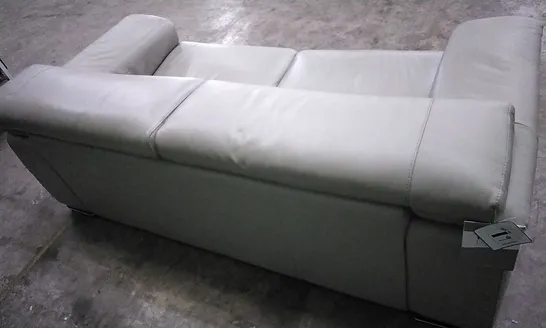 QUALITY ITALIAN DESIGNER MELO SOFA LIGHT GREY LEATHER 